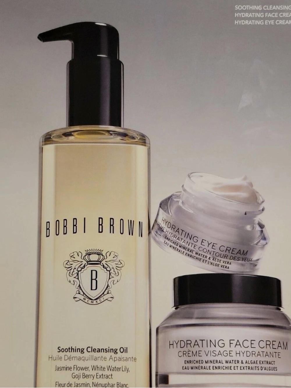 Bobbi Brown Cleanse & Hydrate 3pc Skincare Set- Cleansing Oil Eye And Face Cream